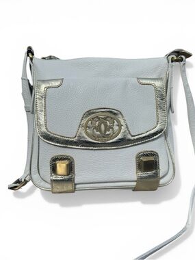 NWT Sharif Vintage White Gold Original by Sharif 1827 Leather Crossbody Bag